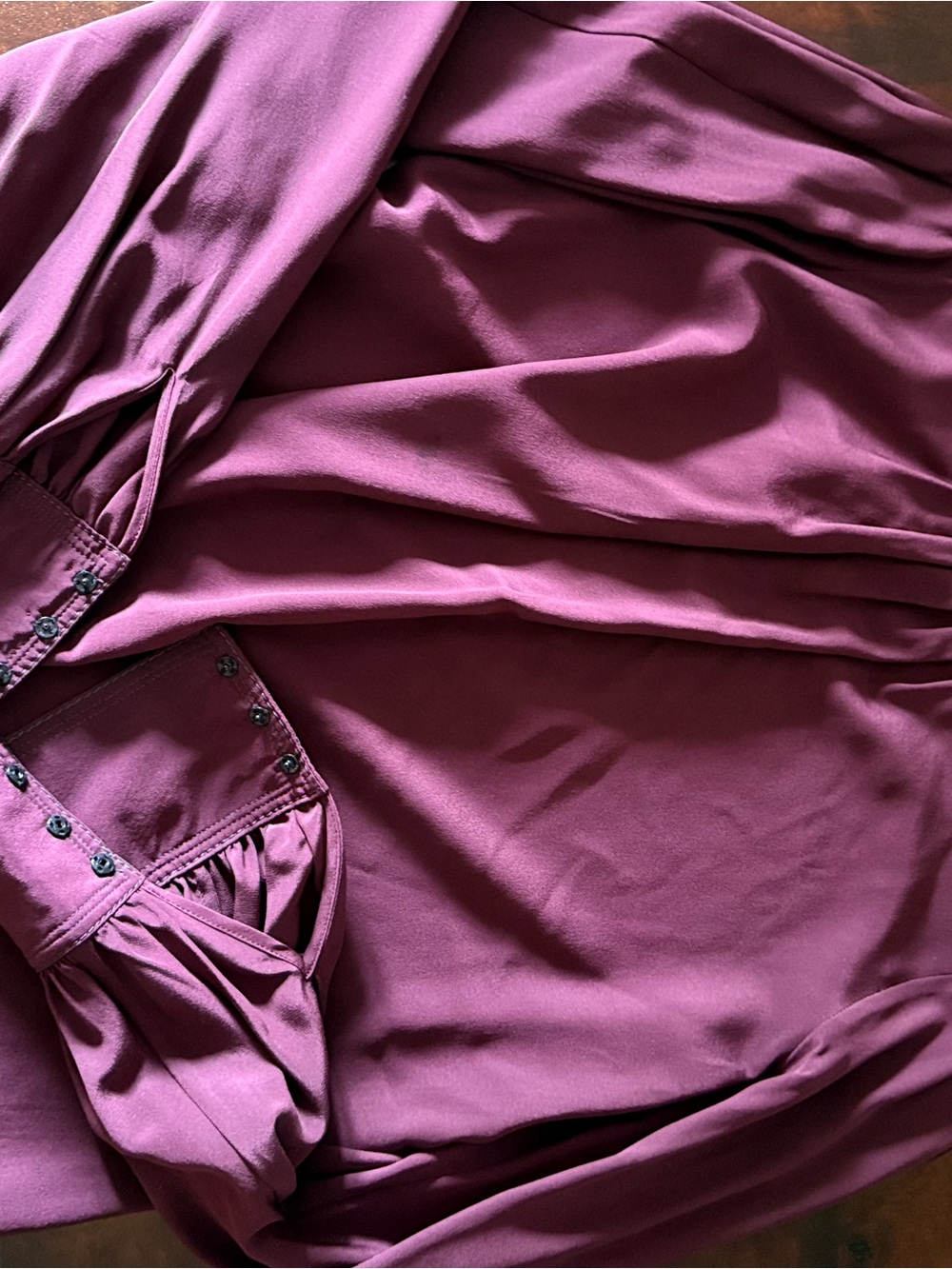 Marc Jacobs Deep Magenta blouse with button sleeves